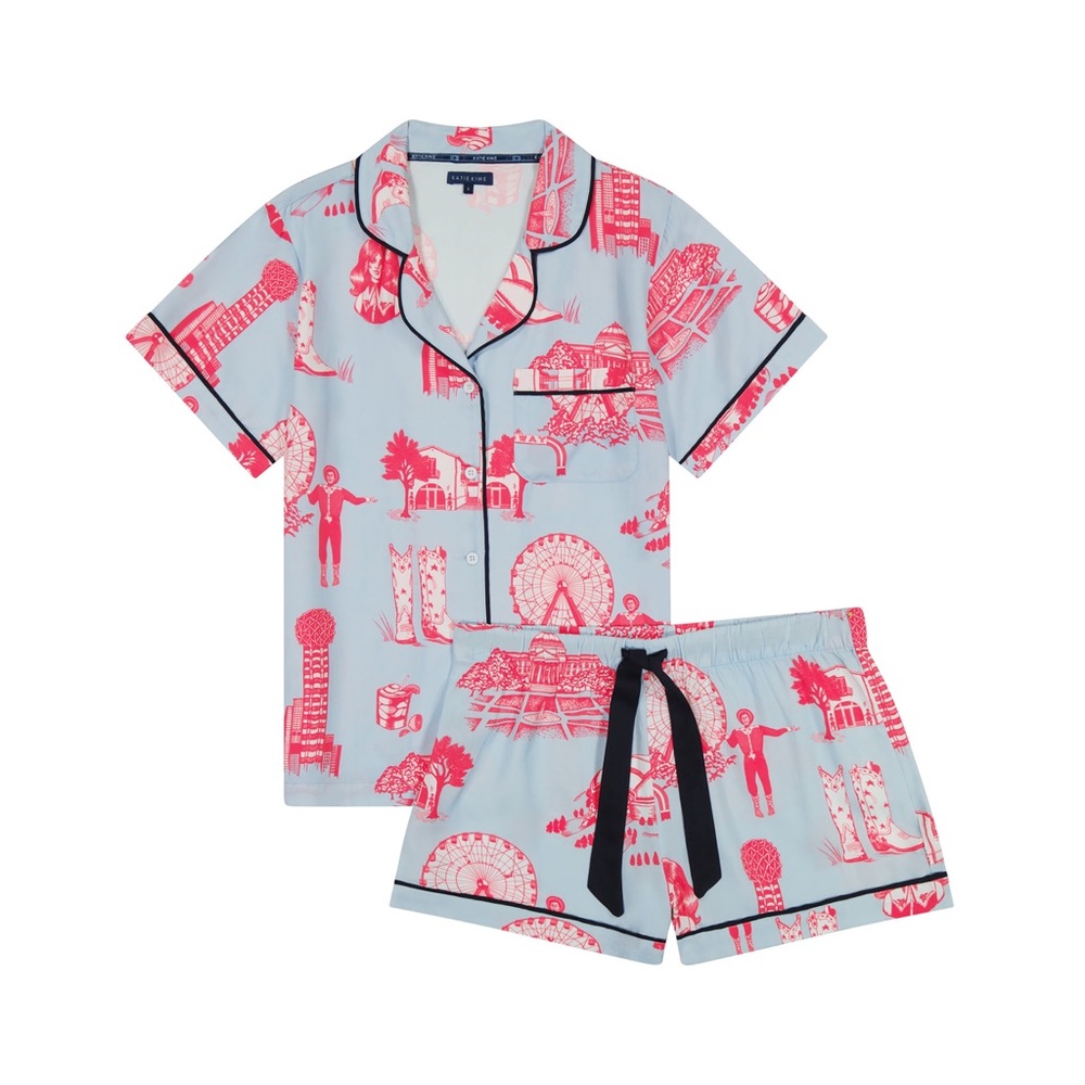 Katie Kime Dallas Toile Pajama Top - Picture 3 of 13